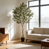 Lifelike Artificial Olive Tree in Black Pot with Natural Wood Trunk