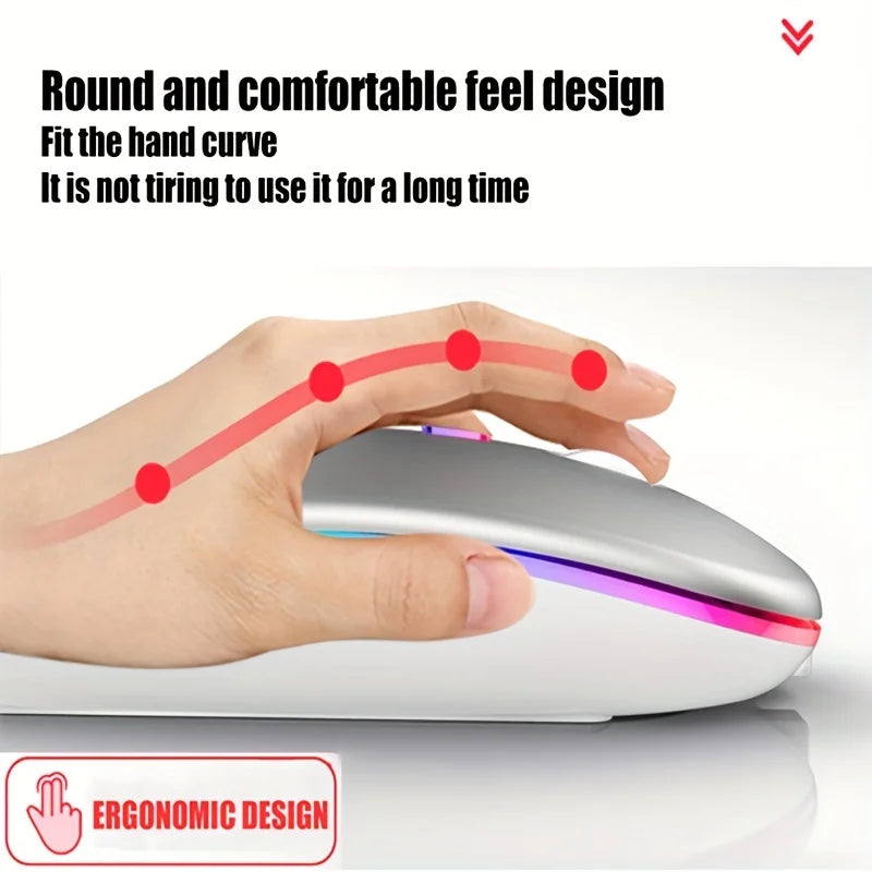 Souris sans fil ergonomique avec éclairage RGB