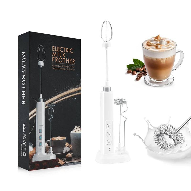 Rechargeable Electric Milk Frother & Whisk