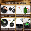 Installation steps for an LED Fog-Mist Halloween Cauldron with Floating Potion Effect.