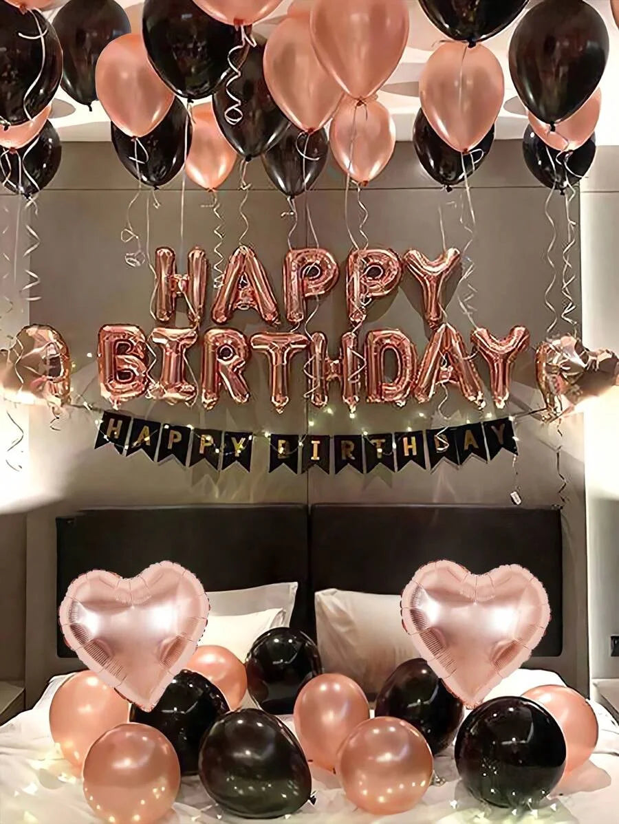 Happy Birthday Foil Balloon Set with Banner
