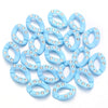A set of twenty light blue acrylic jewelry connector clasps with crystal accents arranged on a white background.