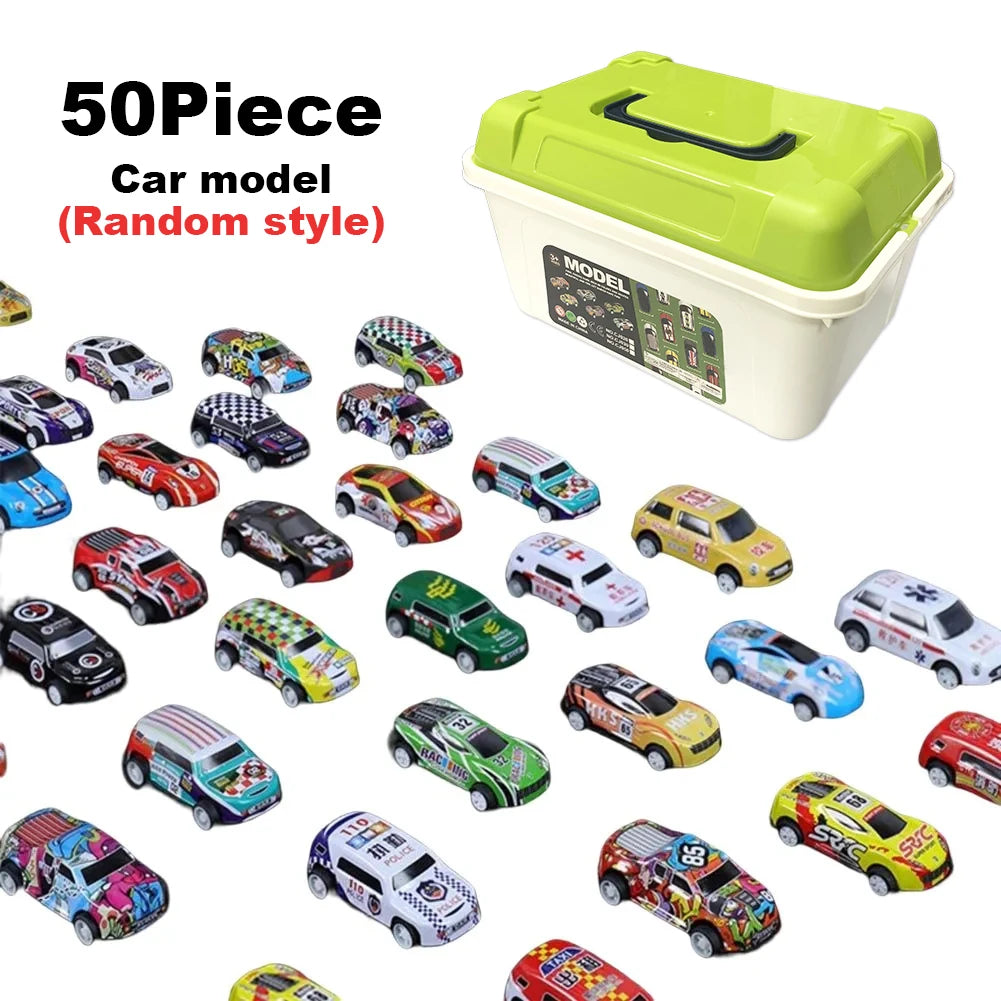 48-Piece Die-Cast Racing Car Set with Storage Case