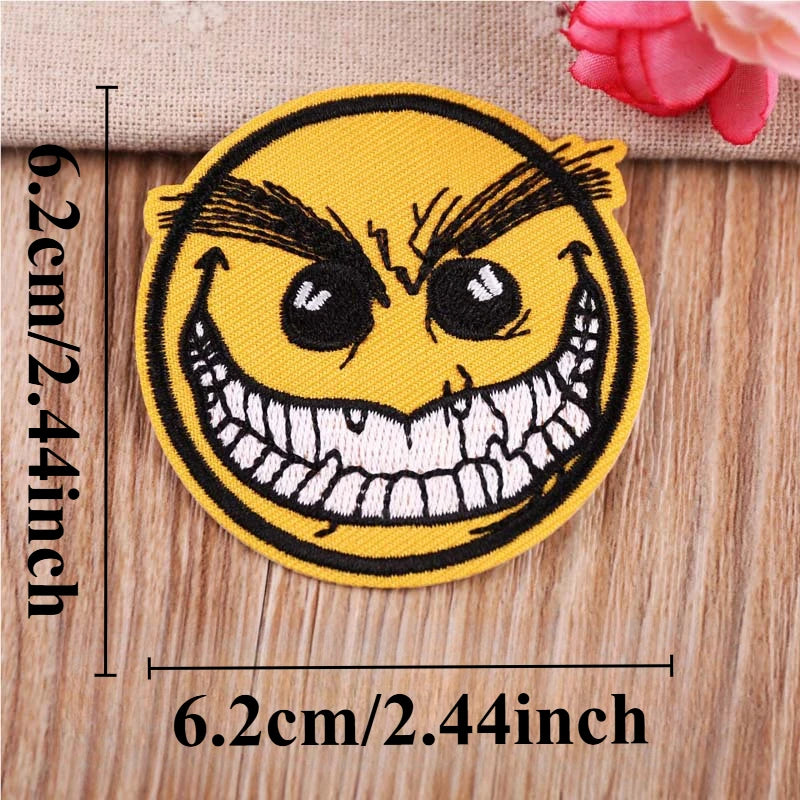 Funny Yellow Expression Embroidered Iron-On Patch