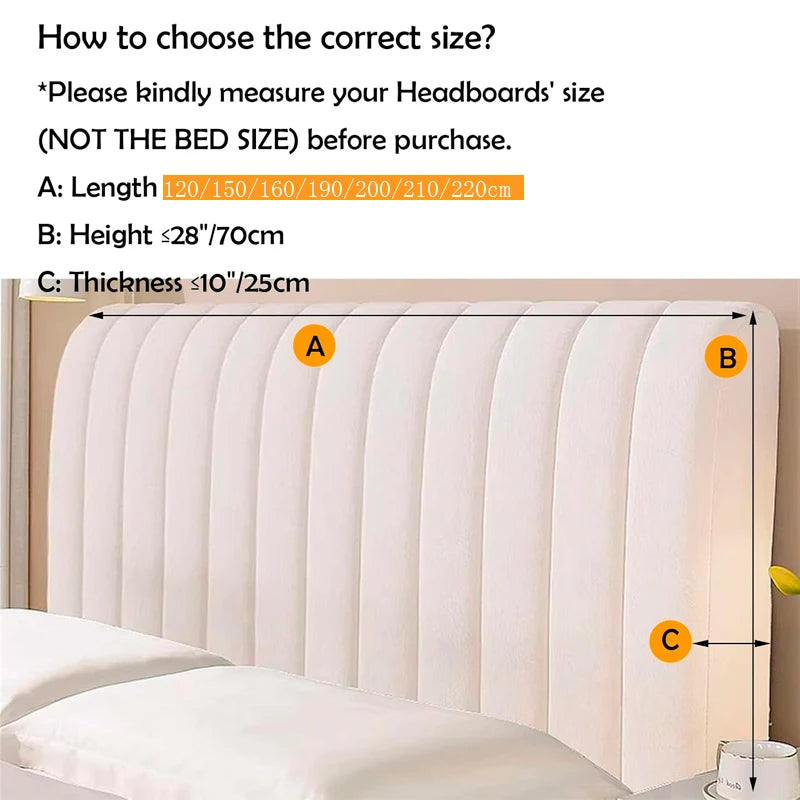 Stretch Velvet Headboard Cover - Queen Size, Dustproof & Slip-on Design