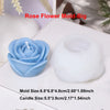 A light blue silicone mold shaped like a rose flower used for making candles, resin, or soap.