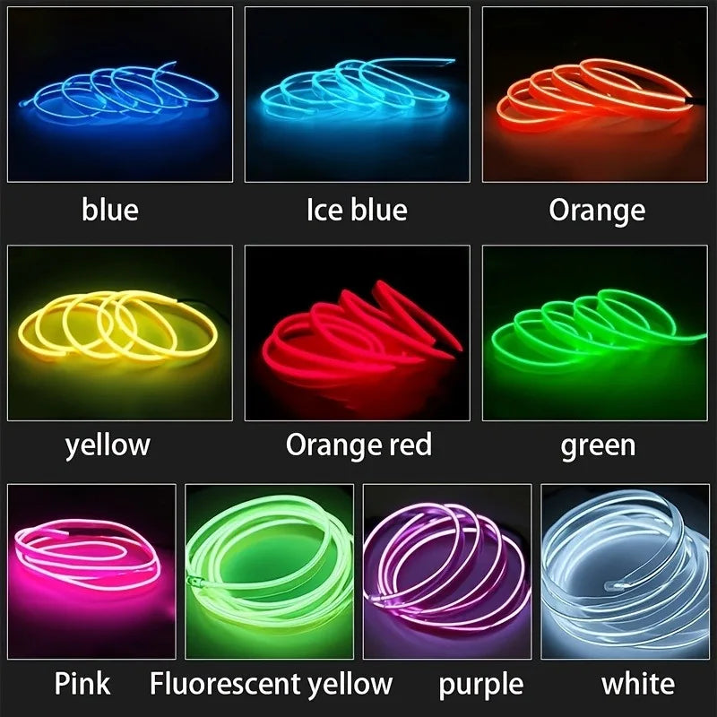 Flexible USB LED Neon Strip Light for Car Interior
