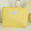Quilted Floral Cosmetic Bag with Zipper Closure