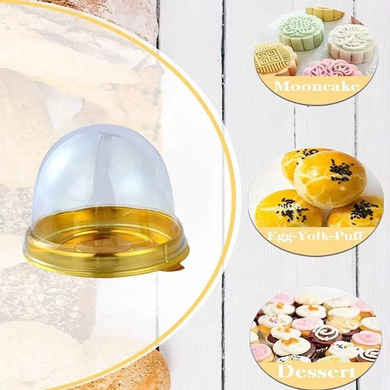 Clear Plastic Mini Cupcake Containers with Dome Lids (50-Pack)