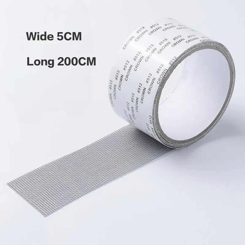 Roll of wide 5cm long 200cm self-adhesive window screen repair tape for mosquito mesh patches