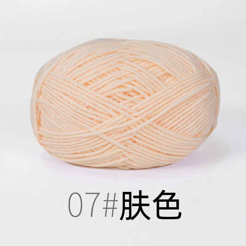 4-Ply Soft Cotton Blend Yarn for Knitting and Crochet