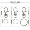Silver Swivel Snap Hooks with Key Rings (20-Pack)