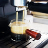 Vasitos de cristal transparente para espresso con asas de madera