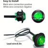 Black and white wire connection positive and negative for a compact LED side marker light.
