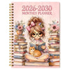 5-Year Monthly Planner with Reading-Themed Cover, Lay-Flat Spiral Binding