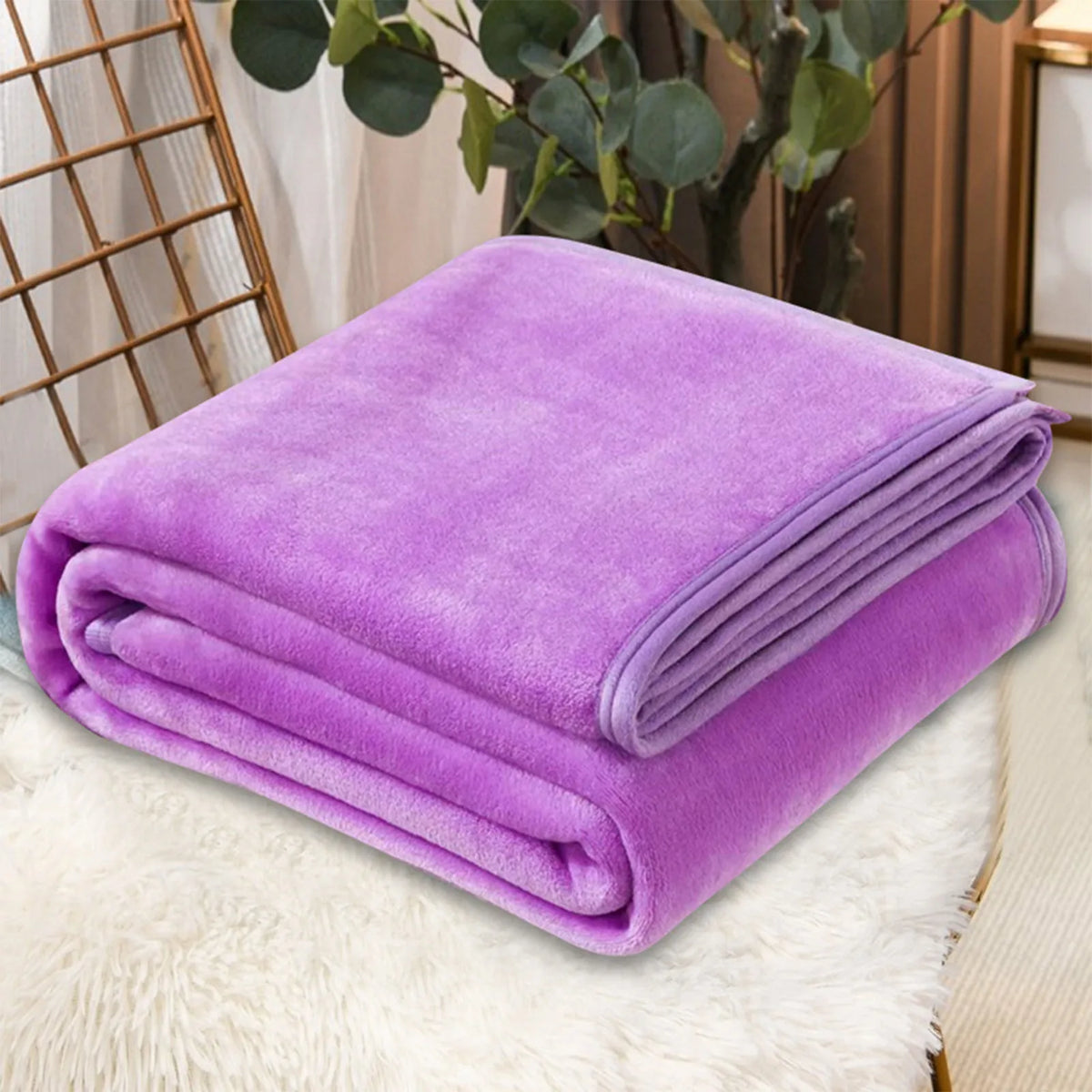 Cozy Coral Fleece Throw Blanket