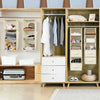 Foldable Hanging Closet Organizer with Multi-Tier Storage and Side Pockets