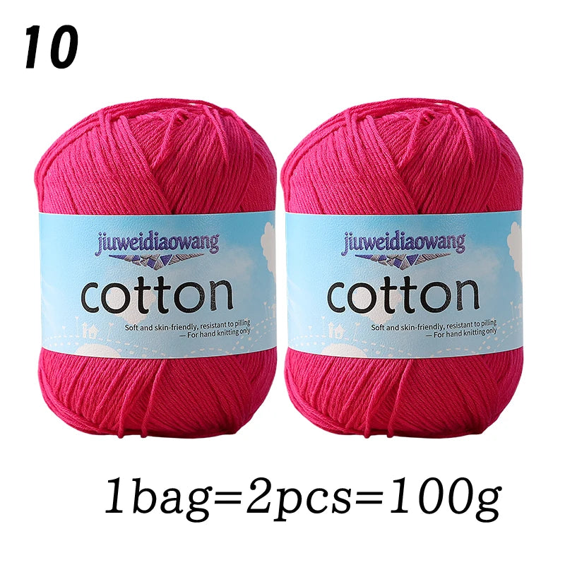 Premium 100% Cotton Yarn – Medium-Fine Weight for All-Season Knitting