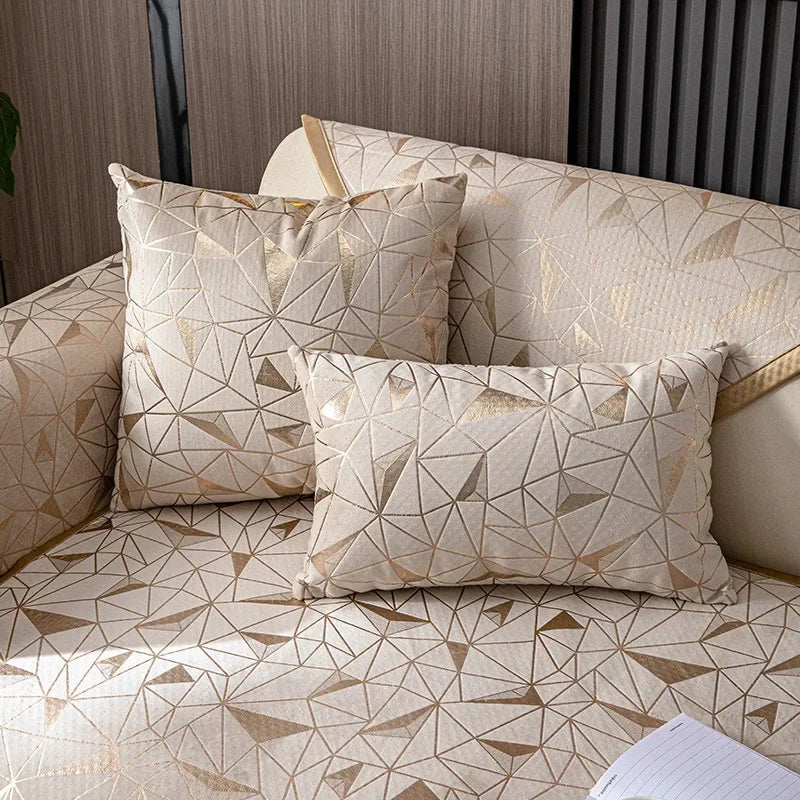 Luxury Chenille Sofa Cover with Anti-Slip Backing