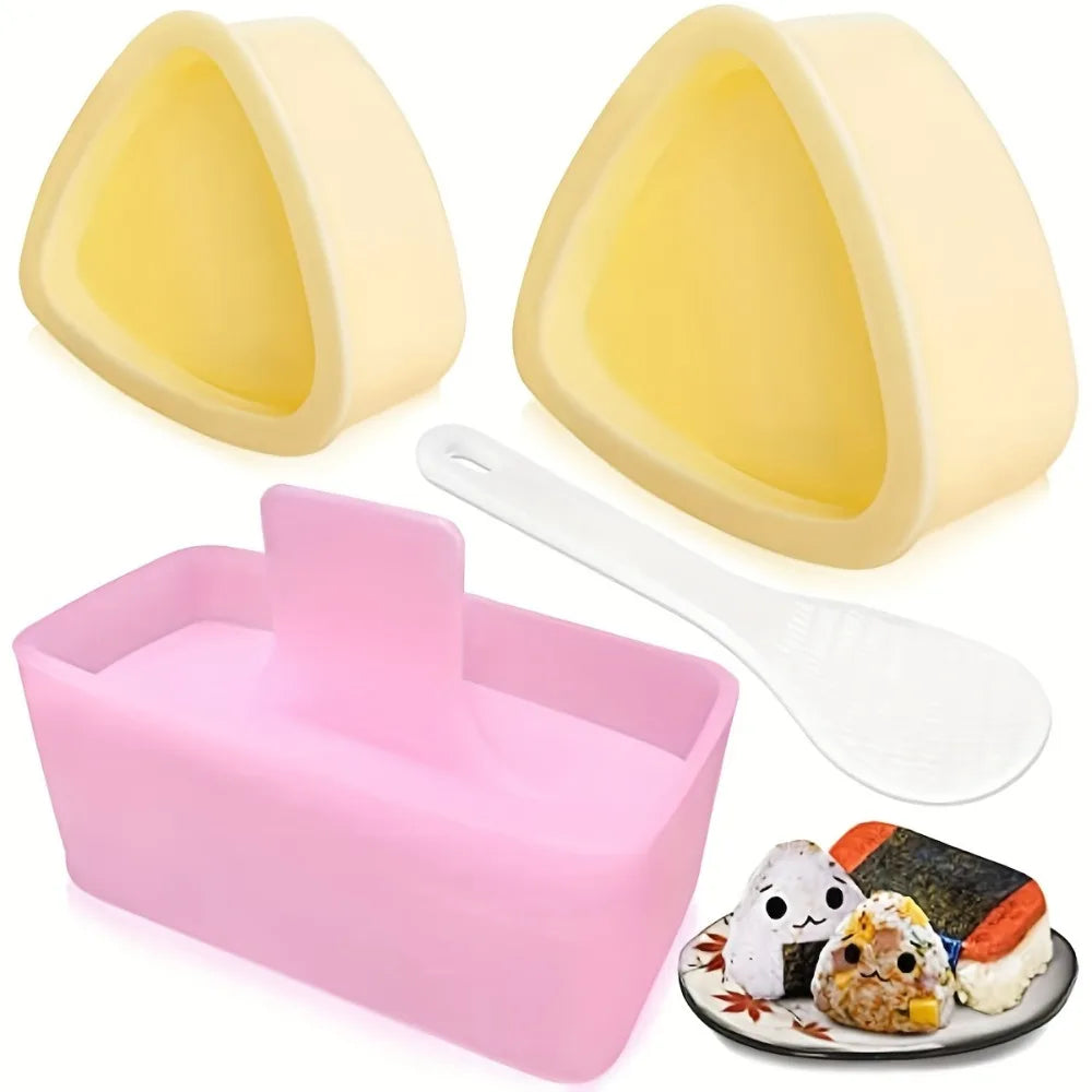 Sushi Rice Mold Set with Lid - Triangle & Rectangle Shapes