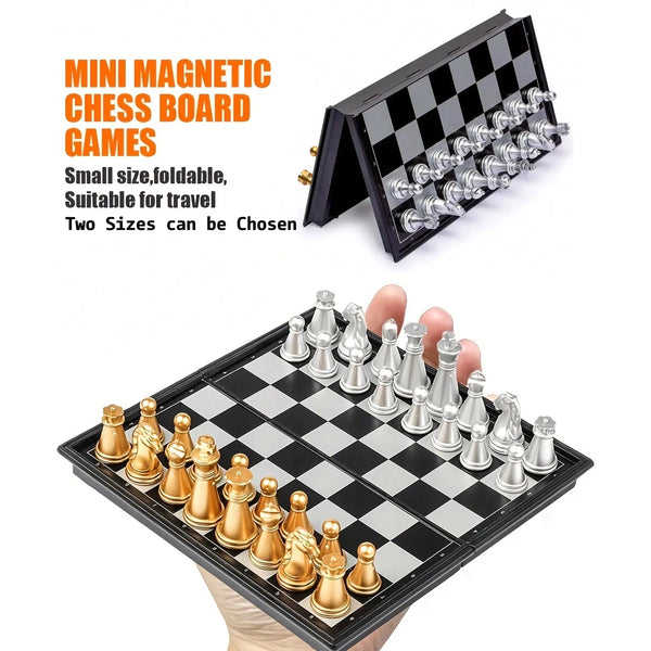 Ensemble d'échecs magnétique de luxe avec plateau pliant