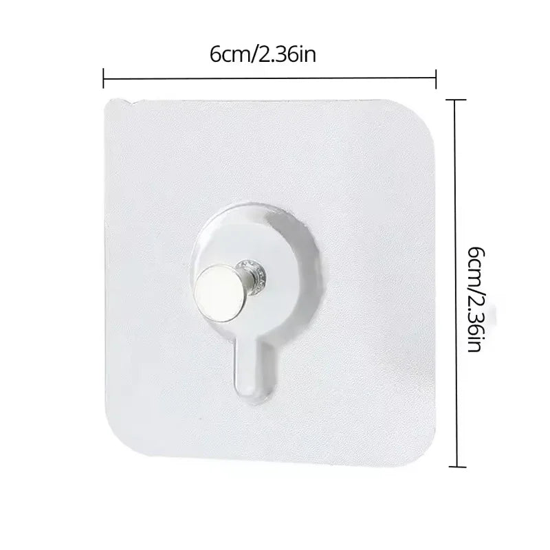 A white adhesive hook with a round head is shown against a white background, indicating its size is 6cm/2.36in.