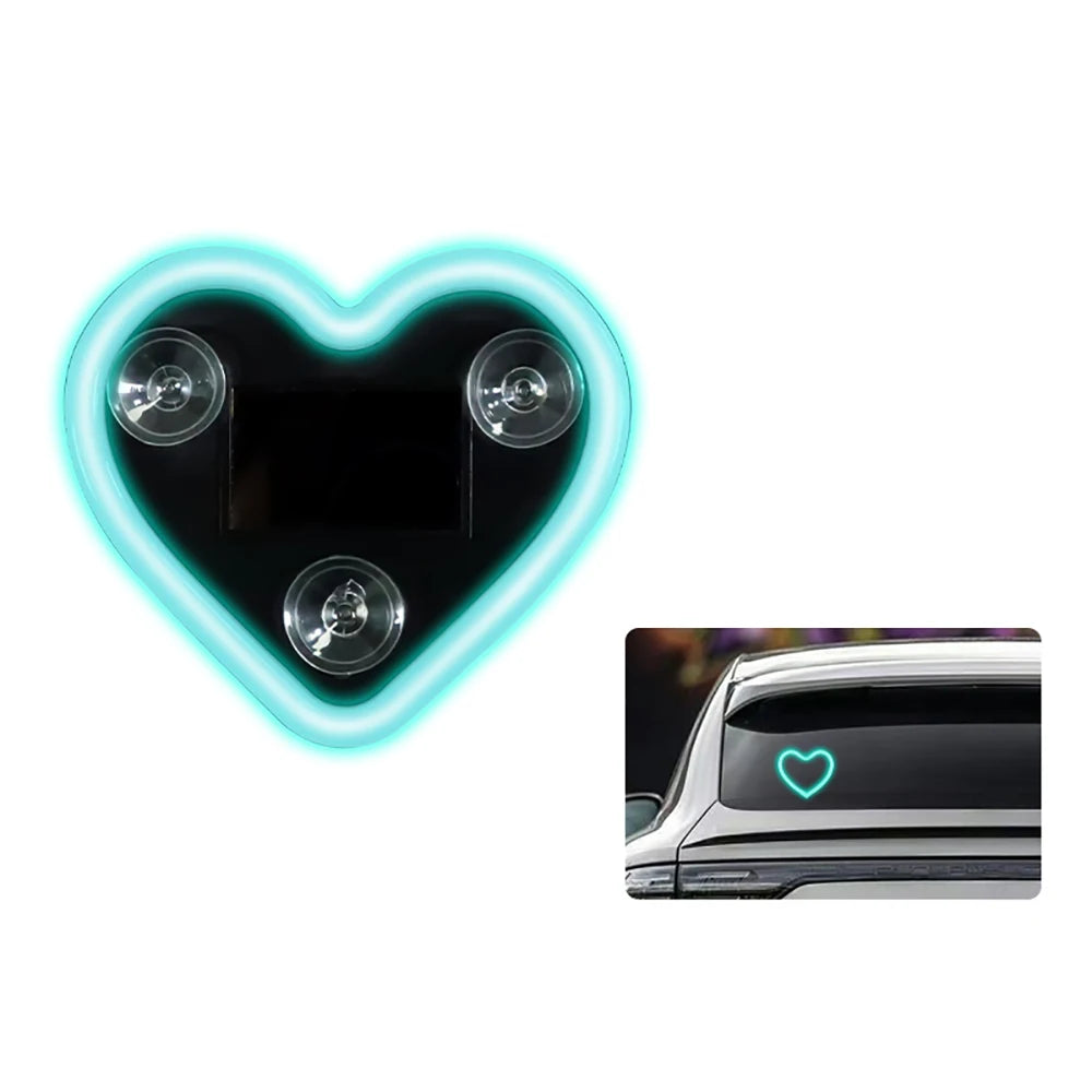 Solar Powered Heart-Shaped LED Light for Car Rear Window