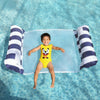 Striped Inflatable Lounge Chair with Net Backrest
