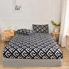 Non-Slip Fitted Sheet with Elastic Edges – Geometric Print, Soft Cotton Feel