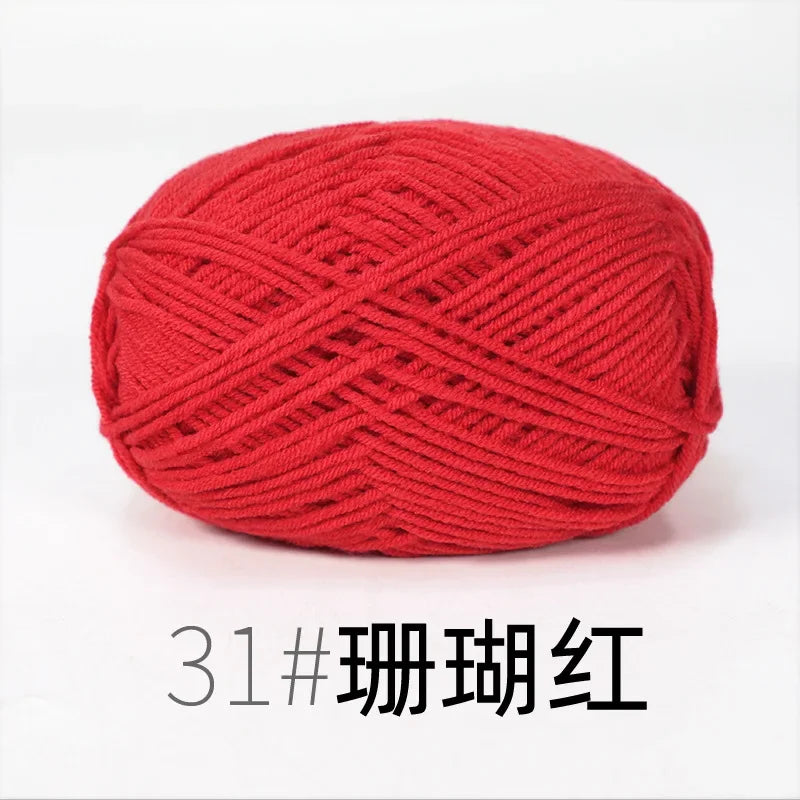 4-Ply Soft Cotton Blend Yarn for Knitting and Crochet