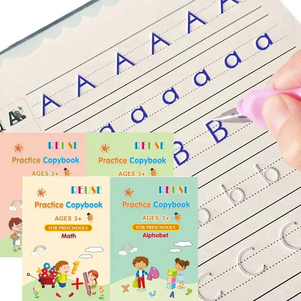 Wiederverwendbares Magic Groove Schreibheft-Set für Kinder