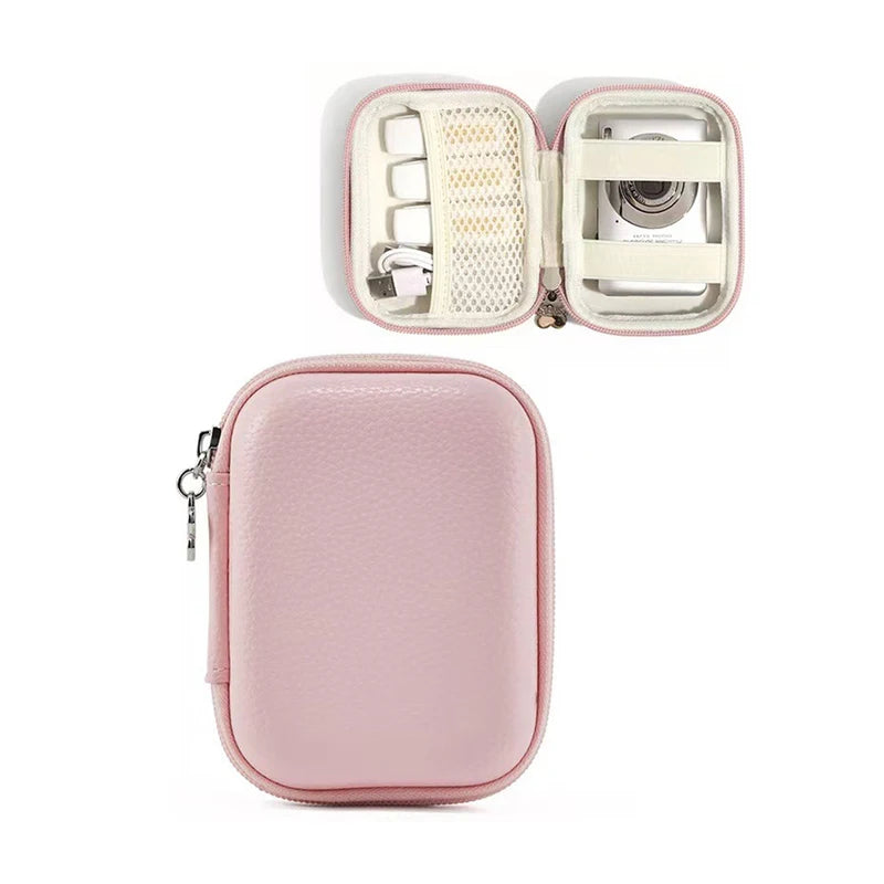 Portable Leather Cable Organizer Travel Pouch