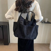 Multi-Pocket Corduroy Tote Bag – Large Capacity Casual Satchel for Travel, Work & Commute