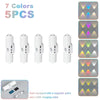 Seven colored LED night lights in five pieces with magnetic patches and USB charging cables