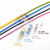 Assortment of waterproof heat shrink solder wire connectors in various colors and gauges