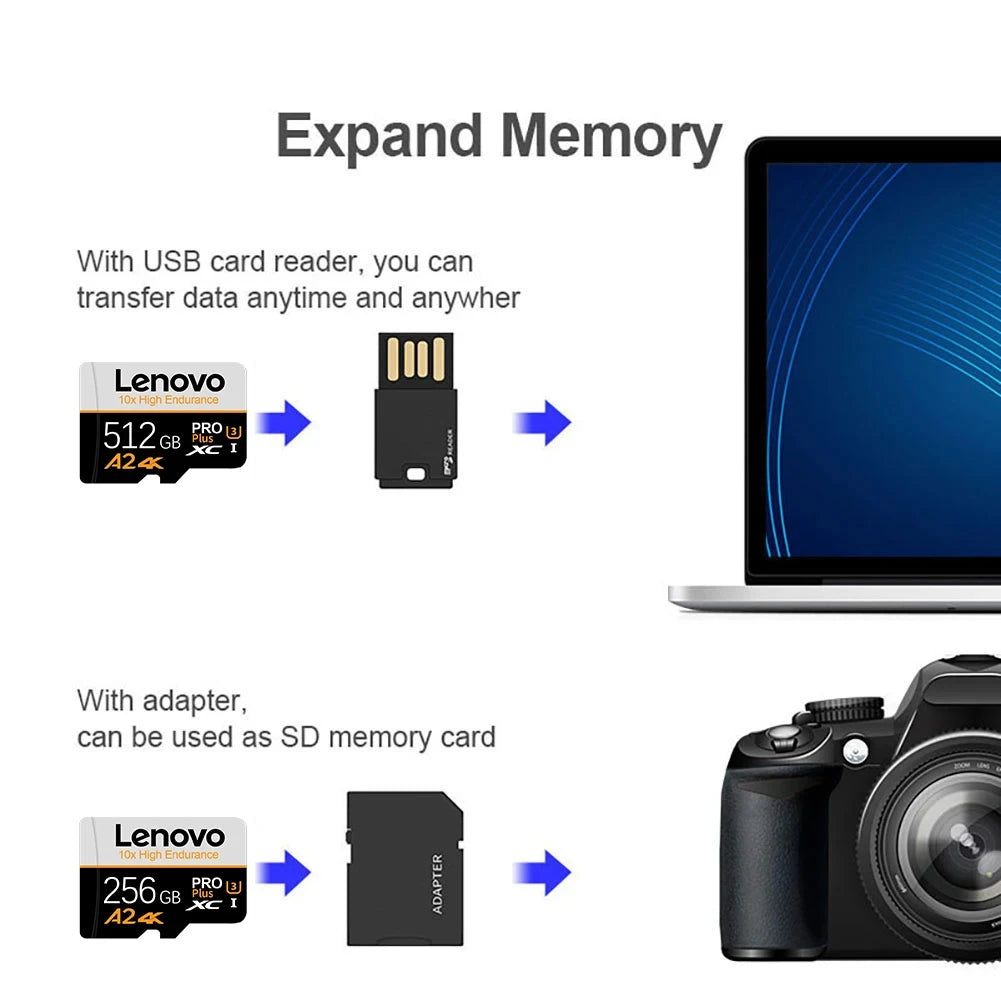 High-Speed MicroSD Memory Card with SD Adapter