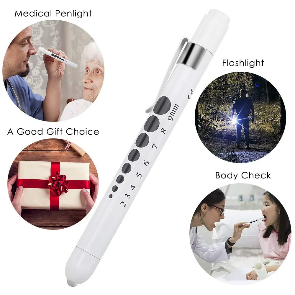 Reusable LED Penlight with Pupil Gauge for Medical Professionals