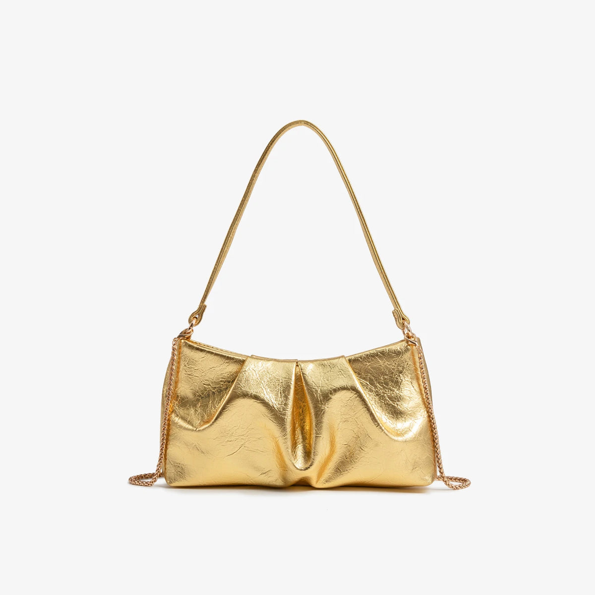 Elegant Chain Shoulder Bag with Crystal Accents