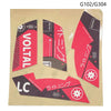 A sheet of anti-slip mouse grip tape featuring various patterns and text including VOLTALC and LC