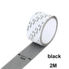 Roll of black self-adhesive fiberglass screen repair patches, 2 meters long.