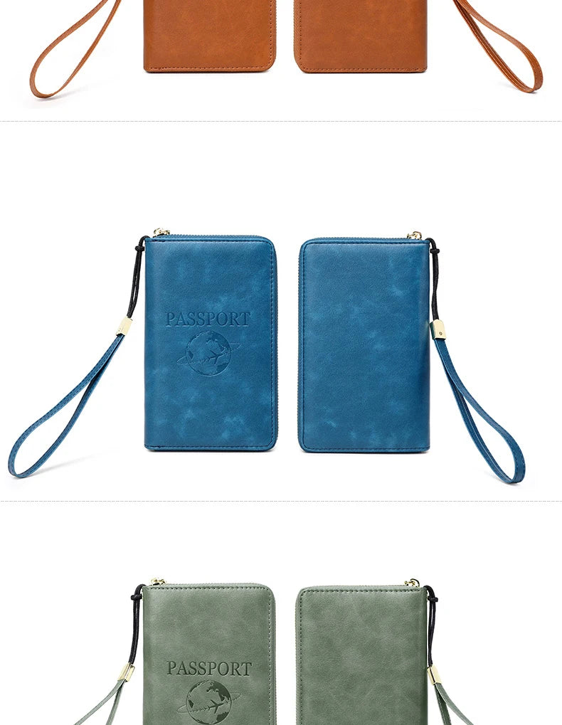RFID-Blocking Travel Passport Holder with Card Slots