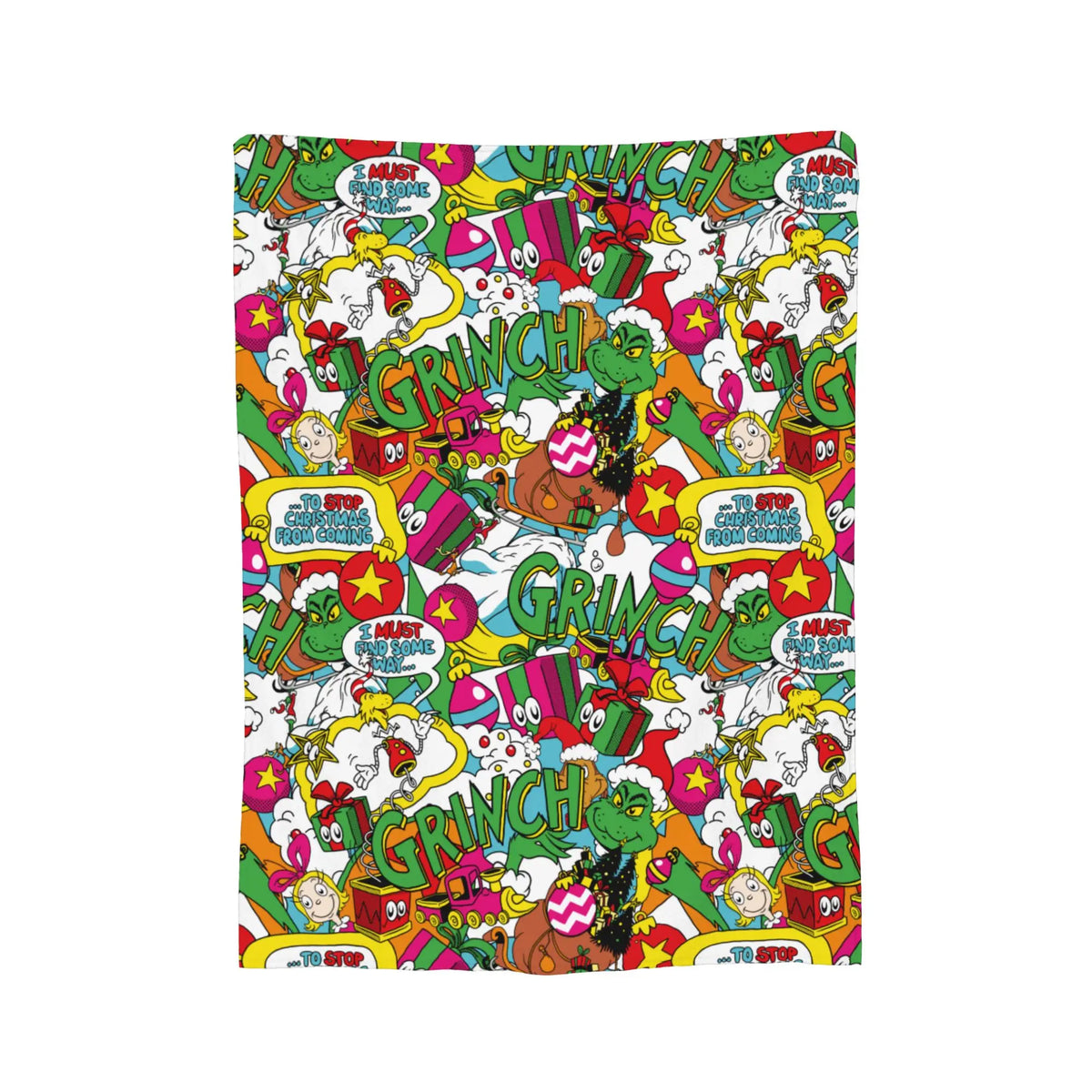 Grinch-Themed Coral Fleece Throw Blanket