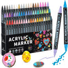 Dual-Tip Acrylic Paint Pens for Art & Crafts