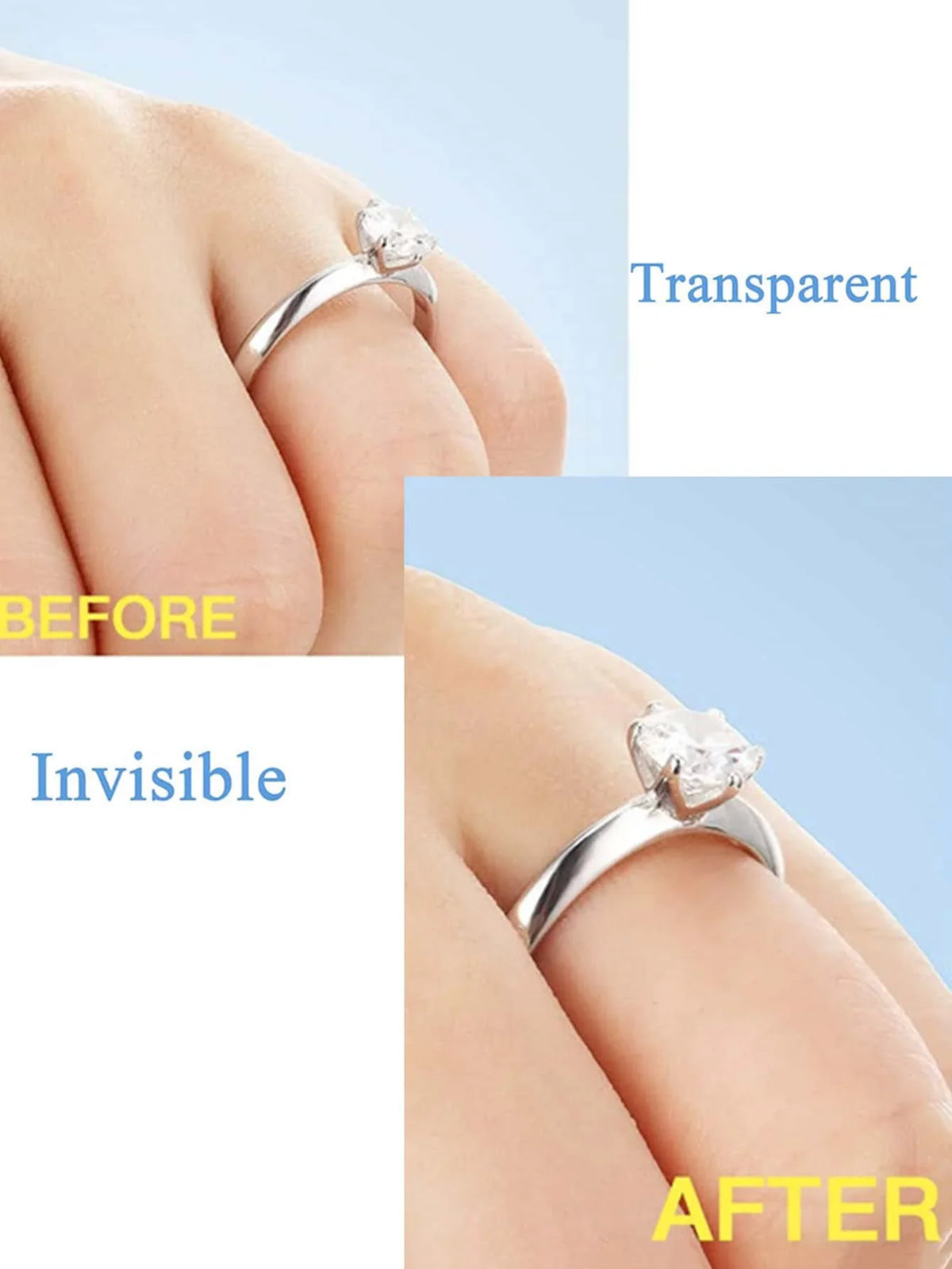 Invisible Ring Size Adjuster Set - 8 Pack for Loose Rings