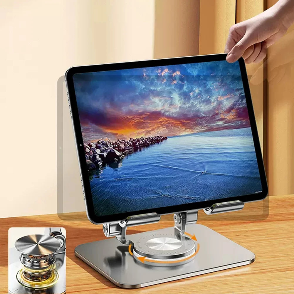 Foldable 360° Rotating Tablet and Phone Stand with Height Adjustment