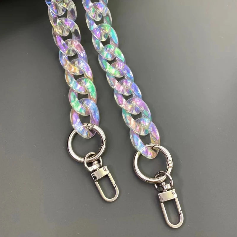 Iridescent Acrylic Chunky Chain Strap for Bags & Jewelry