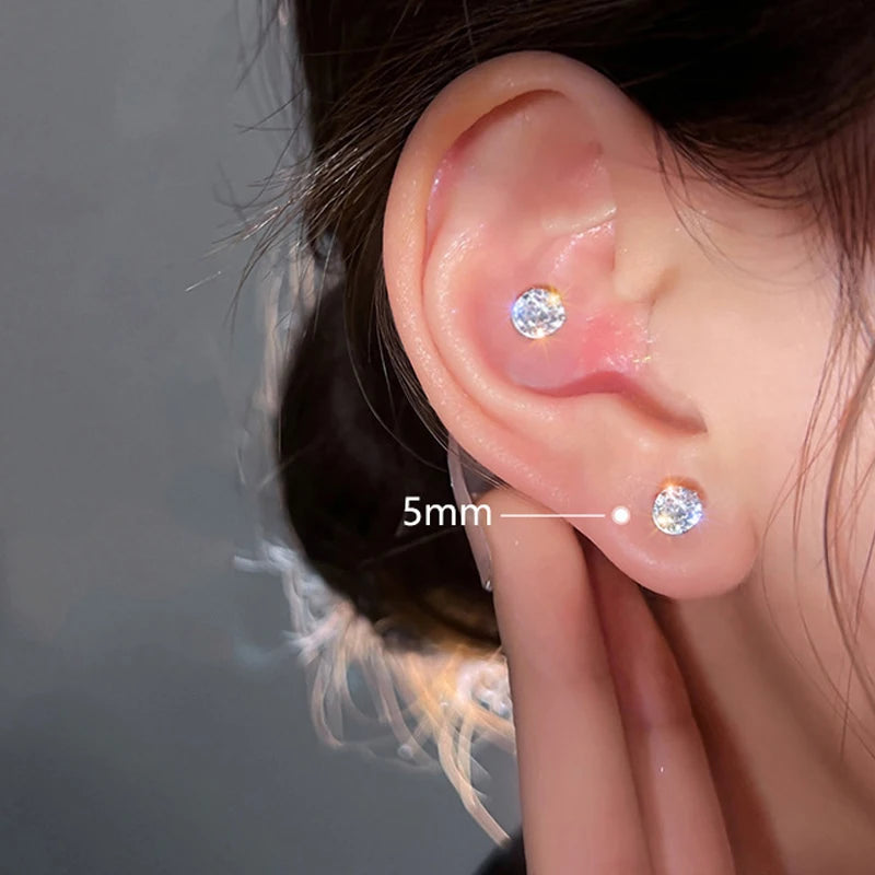 Strong Magnetic Non-Piercing Earrings with Cubic Zirconia