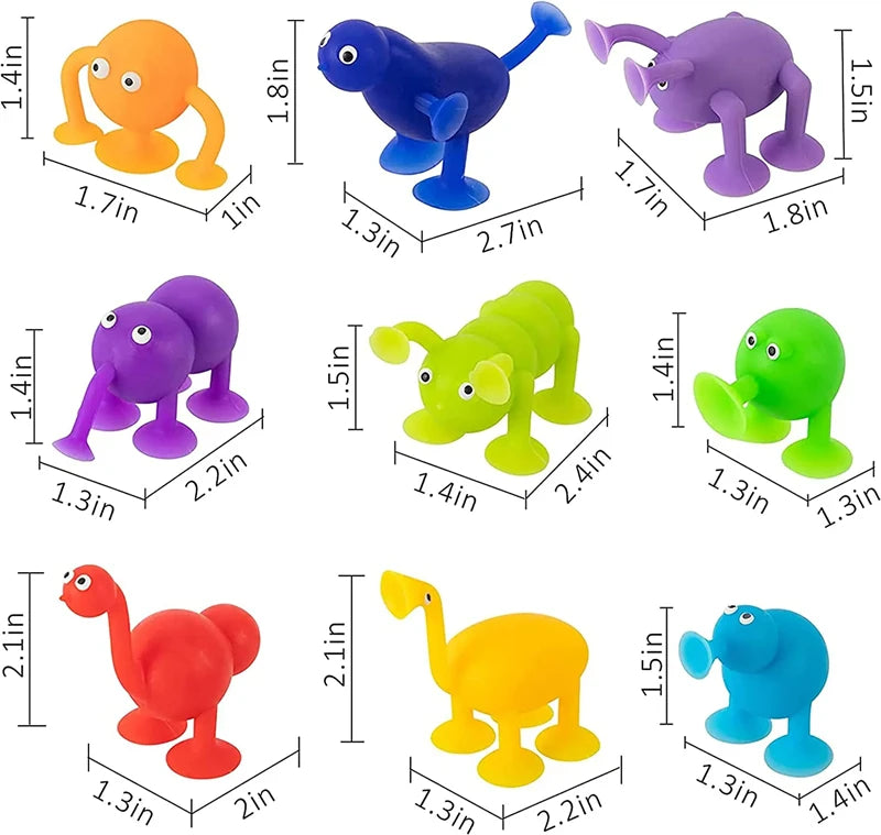 Soft Silicone Animal Building Blocks with Suction Cups