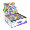A box of My Little Pony Friendship Eternal Radiant Moon Gilded Card Pack featuring colorful cards and artwork.