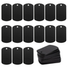 A set of fifty black oval dog tags for DIY engraving, arranged in rows and stacked.